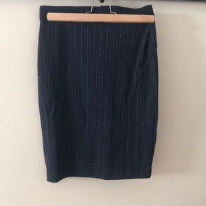 Blue strip pencil skirt